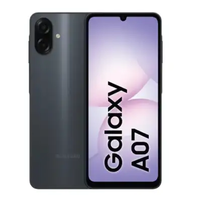 Samsung Galaxy A07, 6.5-inch PLS LCD, HD+ resolution, 128GB inbuilt, 4GB RAM, Side-mounted fingerprint sensor, Face unlock