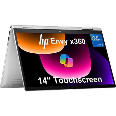 HP 2023 Envy x360 2-in-1 Laptop, 14 inch FHD Touchscreen, 13th Gen Intel Core i5, 8GB RAM, 512GB SSD, Intel Iris Xe Graphics, Wi-Fi 6E, Fingerprint Reader, Win 11 Home