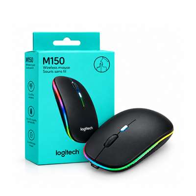 Logitech M150 Dual-Mode Wireless Mouse, Bluetooth 5.0 & 2.4GHz, RGB Lighting, Silent Clicks, Rechargeable